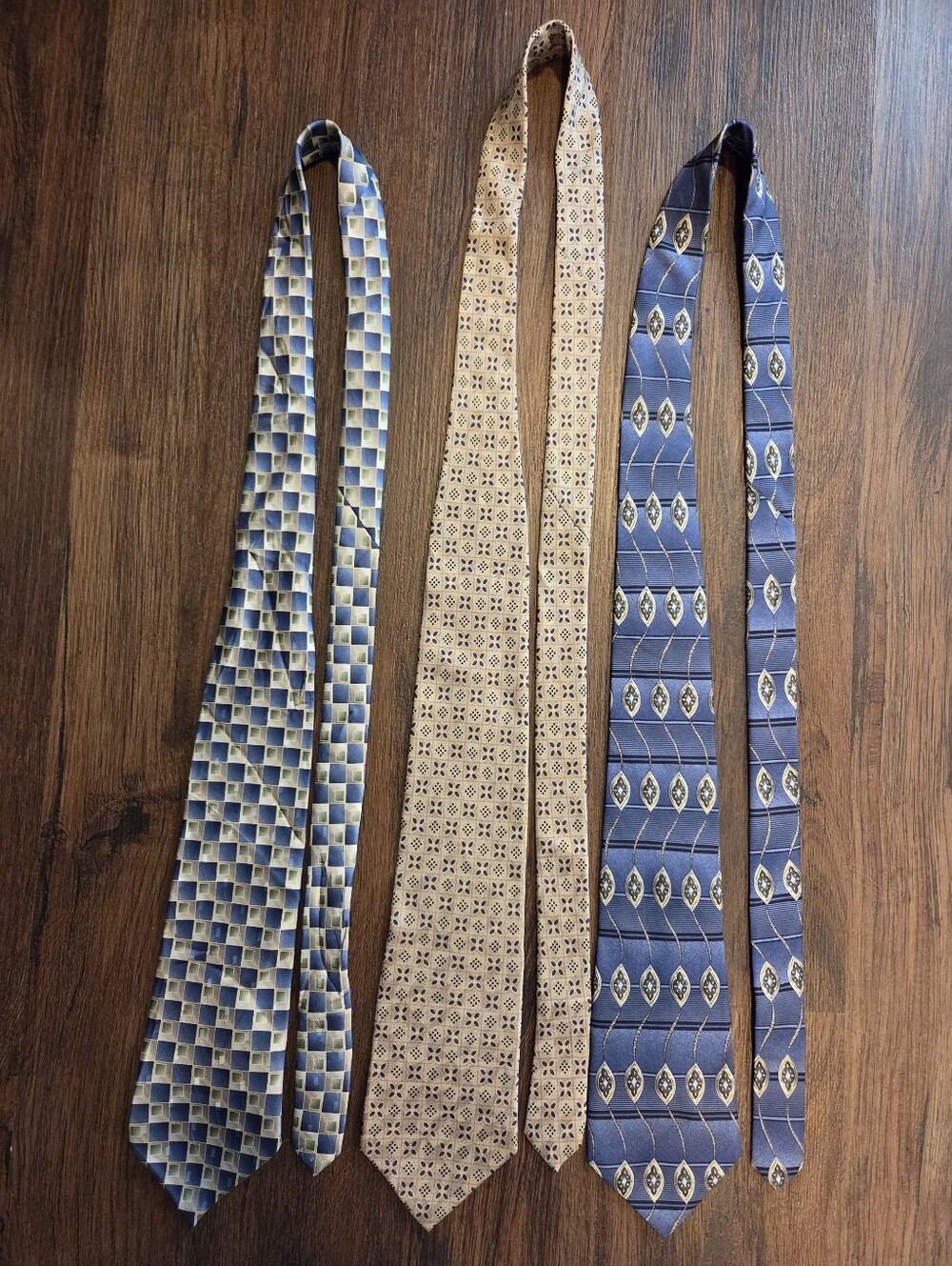 Lot of 3 Vintage 100% Silk Ties Pierre Cardin Stafford Henry Grethel